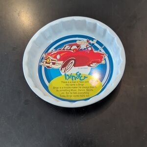Bingo Red Car 5" Tin Ashtray Metal Vintage 1997